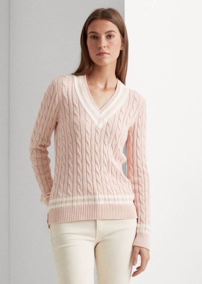 Ralph Lauren Cotton Cricket Striktrøje Dame Danmark (WOSAU2381)